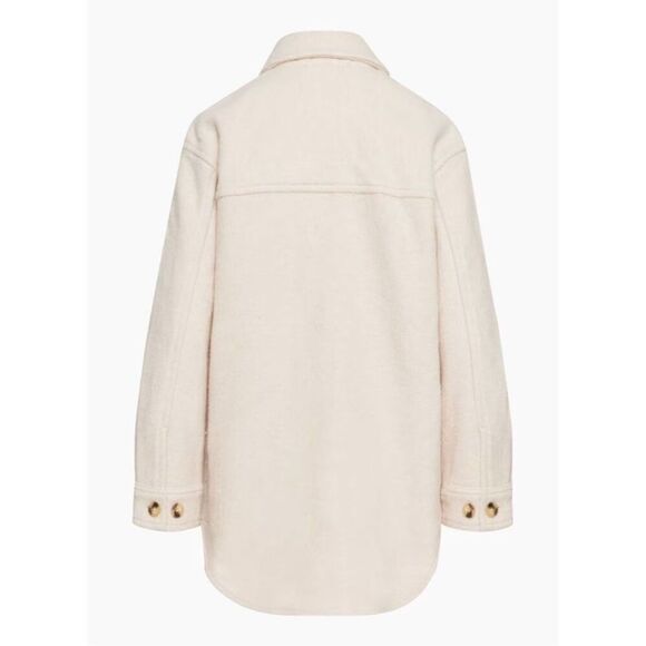 Wilfred Free The Ganna Shirt Jacket Cream Button Closure Pockets Shacket Modern - Picture 6 of 16